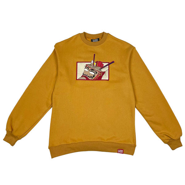 Oversized Embroidered Daruma Ramen Sweater