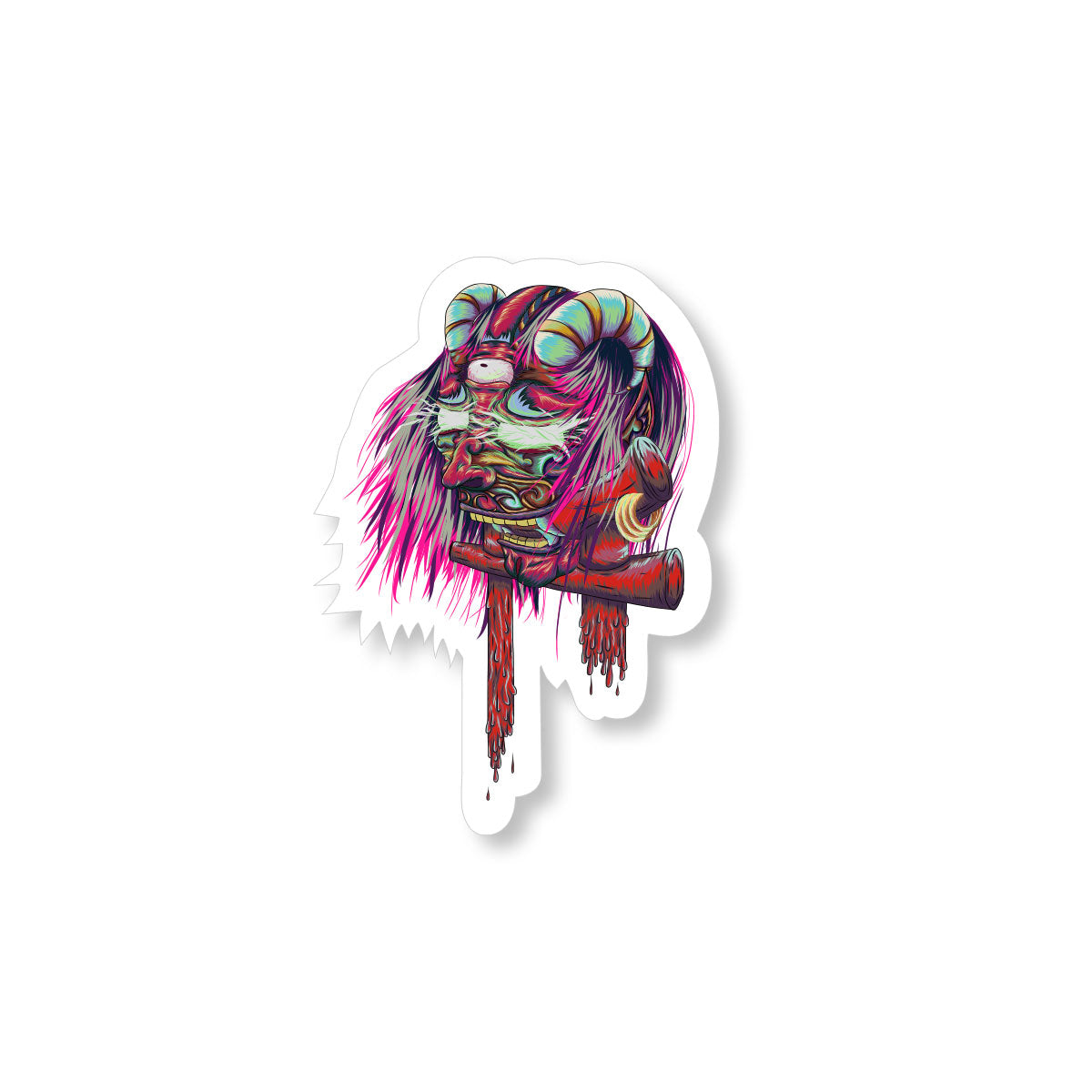 Hannya Mask Sticker