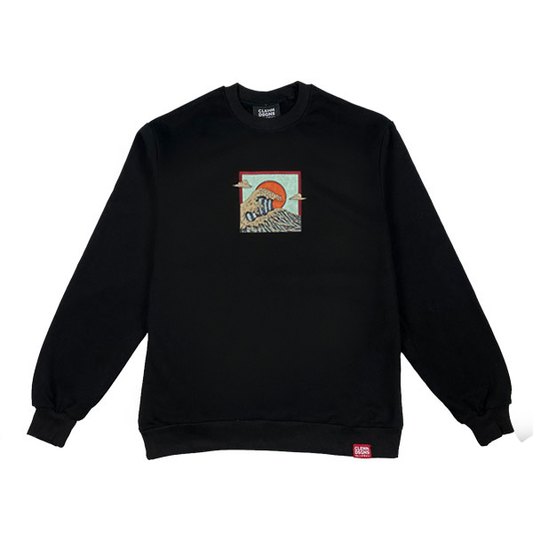 Pre Order Oversized Embroidered Wave Sweater